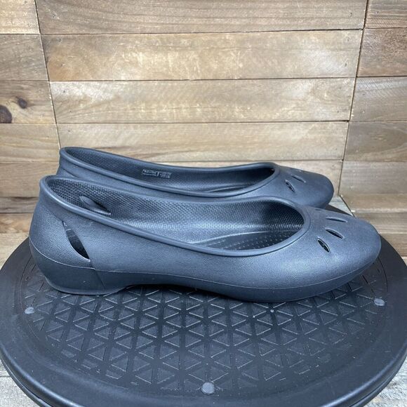 Crocs Shoes Women’s Size 6 Kelli Black Slip On Ballet Flats EUC - Picture 1 of 10